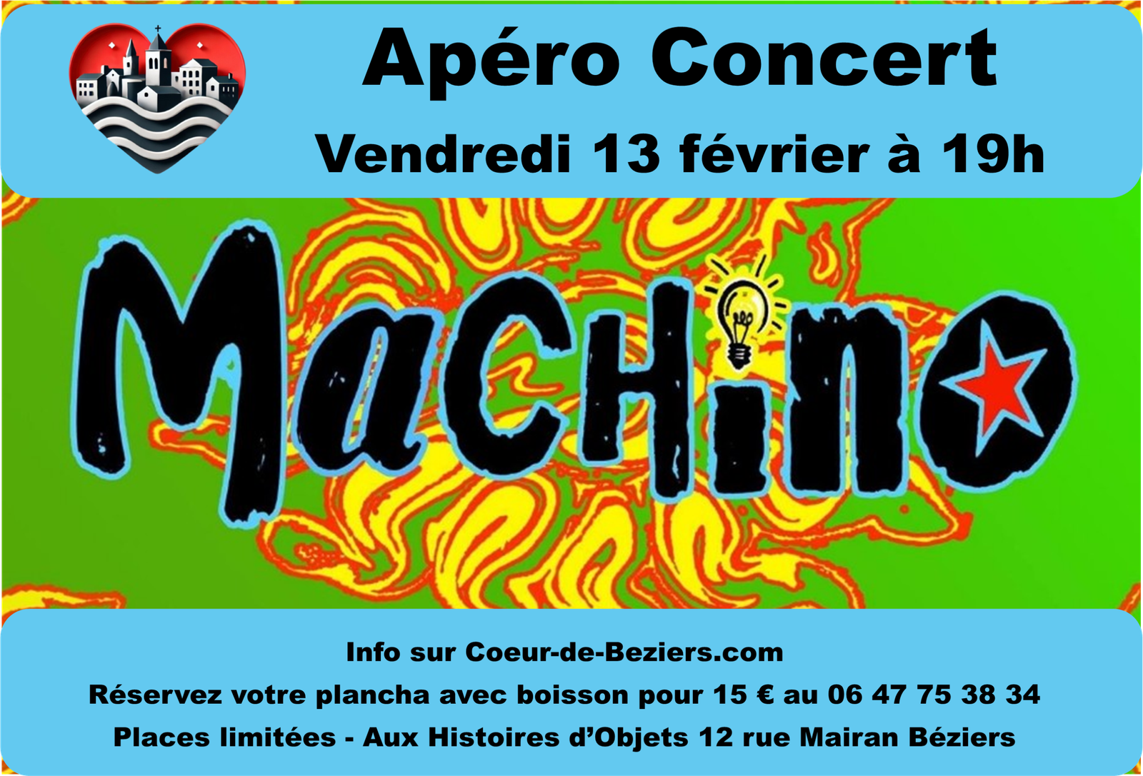 Apéro Concert avec Machino Troubadour vendredi 13 fevrier